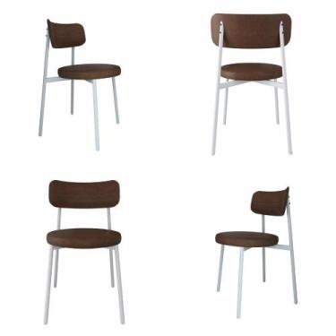 Imagem de Conjunto 4 Cadeiras de Jantar Kyta Revestimento Sintético Est.Branca -