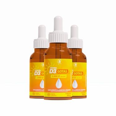 Imagem de Vitamina D3 Gotas - 3 Frascos - 1200 Doses - Sabor Laranja - NutriAge