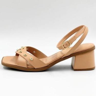 Imagem de Sandália Sua Cia com Aplicações Casual Salto Bloco Feminina-Feminino