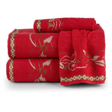 Imagem de Jogo De Toalha Banho 4 Peças 100% Algodão Hortência Mafratex - Linda C