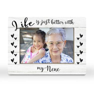 Imagem de CGBHW Porta-retrato Nene Gifts para avós, presentes de netos, netos, melhor presente para avó de todos os tempos, porta-retratos para mulheres, 10 x 15 cm, horizontal para exibição de mesa