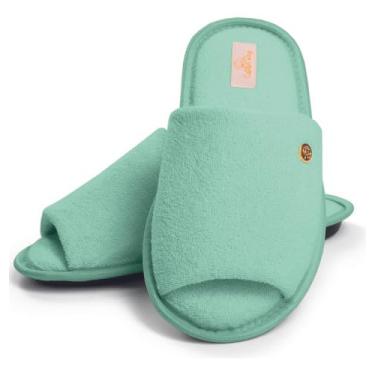Imagem de Chinelo Feminino Aberto Clara Cotton Day com Solado Antiderrapante e Antitérmico Conforto e Elegância para seus Passos (Verde Água, BR, Adulto, Faixa Numérico, 35, 36)