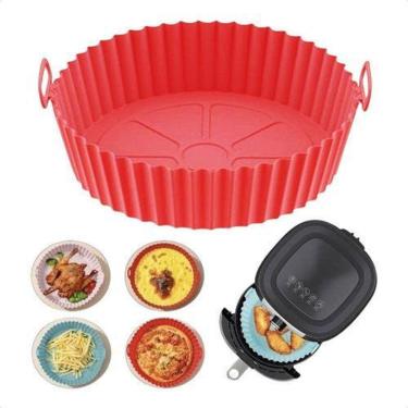 Imagem de Cesto Forma Silicone Airfryer 20Cm Antiaderente - Vermelho