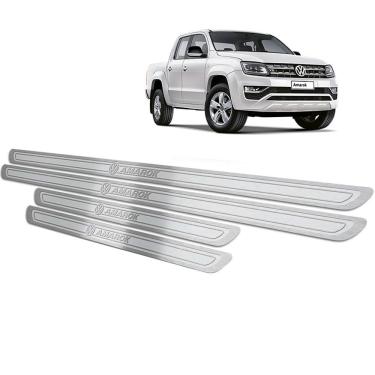 Imagem de Soleira Em Aço Inox Amarok 2011 a 2019 Prata Alto Relevo