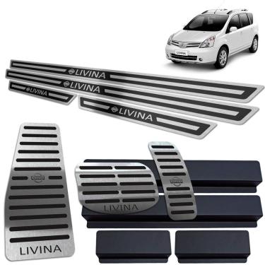 Imagem de Soleira Pedaleira Descanso Livina 2010/2014 Preto AR Auto