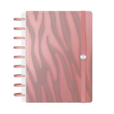 Imagem de Caderno de Disco Inteligente Iscool M+ Natural Fashion Animal Print Zebra Rosê Gold