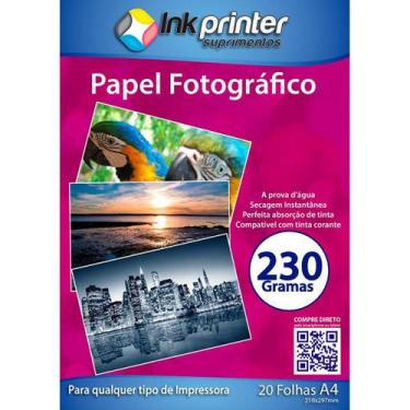 Imagem de Papel Fotográfico Brilhante Glossy A4 230gr - Impressões de Alta Quali