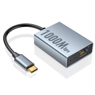 Imagem de Adaptador Ethernet ZEXMTE 1000Mbps USB-C para RJ45 para Chromecast