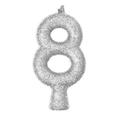 Imagem de Vela de Aniversário Puro Glitter Prata - Festcolor, 8