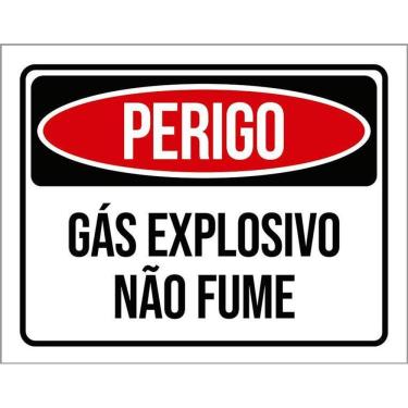 Imagem de Kit 3 Placas Perigo Gás Explosivo Não Fume