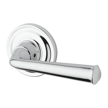 Imagem de Baldwin PSFEDTRR260 Reserve Passage Federal, Puxador de Porta Maçaneta, com Rosa Redondo Tradicional em Acabamento Cromado Brilhante