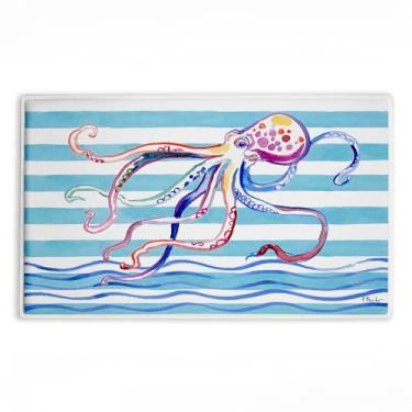 Imagem de Stupell Industries Tapete de pelúcia estampado com pinceladas polvo em listras, design de Paul Brent, 76 x 0,8 x 45 cm