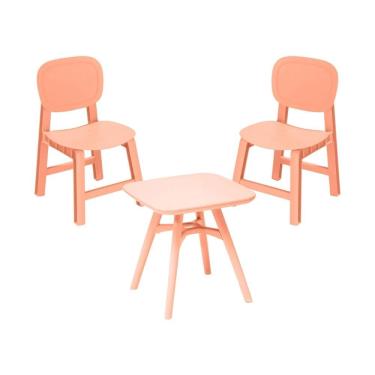 Imagem de Conjunto Infantil Pipa Rivatti 2 Cadeiras + 1 Mesa Pêssego