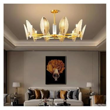 Imagem de Luzes de teto Luminária pendente Luzes Iluminação interna Luminária de teto Luz suspensa Lustre Lâmpadas compatíveis com sala de estar (controle remoto Rc, 10 cabeças)