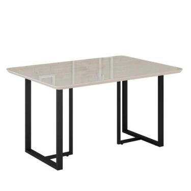 Imagem de Mesa para Sala de Jantar Retangular 120x90cm Mdf com Vidro Lunna - Móv