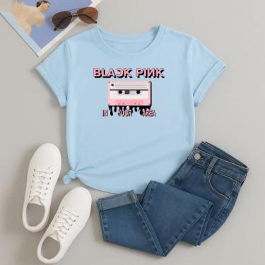 Imagem de Camiseta 100% Algodão Estampa Blackpink In Your Area 612 Manga Curta K