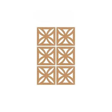 Imagem de Kit Placas Divisórias De Ambientes 29x29 Mdf Sala Quarto Cozinha Decoração Casa Moderna (Kit 6 Placas Cobogó)