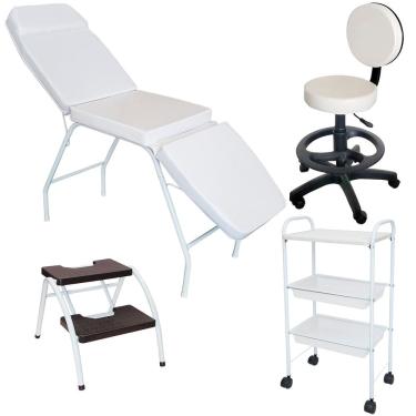 Imagem de Kit Completo Clínica Estética: Maca Mocho Escada e Carrinho