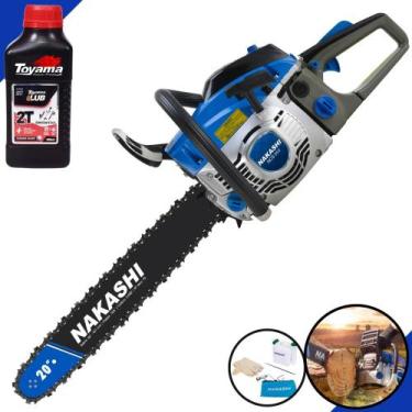 Imagem de Motosserra Nakashi NCS550 À Gasolina 54,6cc Alta Potência e Rotação Co