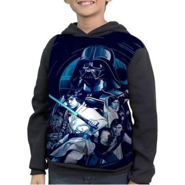 Imagem de Moletom Infantil Luke Skywalker Star Wars Darth Vader - smoke, Preto, 