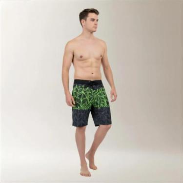 Imagem de Bermuda Surf Masculina Estampa Duo Folha Verde - Ethical, Verde, 42