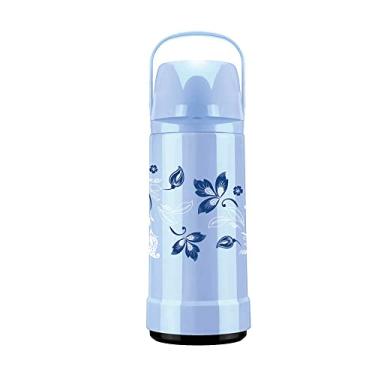 Imagem de Garrafa Térmica GLT Pressão 1L Folhas Azul Ice Invicta