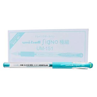 Imagem de Caneta Gel UM-151 SIGNO DX 0,38, Azul Esverdeado, Uni-ball, Caixa c/10 unidades