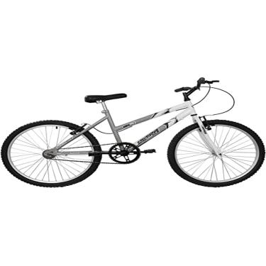 Imagem de Bicicleta de Passeio Ultra Bikes Esporte Bicolor Aro 24 Reforçada Freio V-Brake Sem Marcha Cinza Fosco/Branco