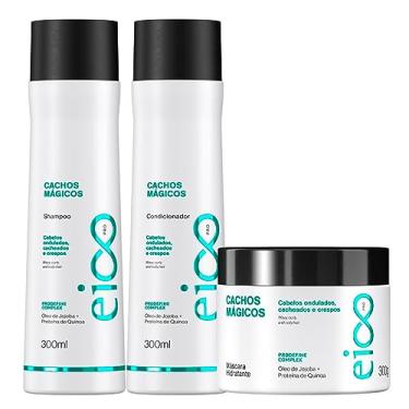 Imagem de Eico Professional Cachos Mágicos Shampoo e Condicionador 300ml e Máscara Tratamento Hidratação 300g