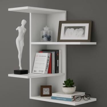 Imagem de Prateleira Flutuante Moderna de Parede 4 Decorativa para Sala de Estar80x45x15cm Estilo Minimalista mdf sixteen