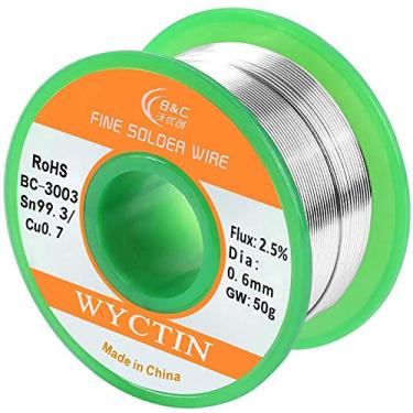 Imagem de Fio de solda WYCTIN sem chumbo Sn99.3-Cu0.7 0,6 mm com núcleo de rosina para solda elétrica e faça você mesmo