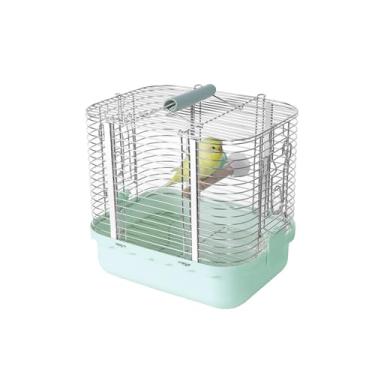 Imagem de YOOSO WING Gaiola de viagem para transporte de pássaros, gaiola de aço inoxidável portátil durável com poleiro de pássaro e tigela de alimentação para papagaios, canários, periquitos, periquitos