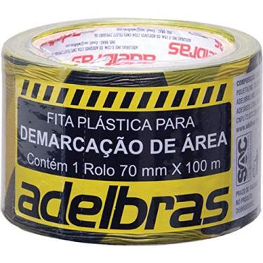 Imagem de Adelbras 68600002, Fita para Demarcação de Área Zebrada, 70 x 100 m x 0.04 mm, Multicolor