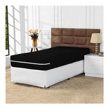 Imagem de Capa de Colchão com Ziper Solteiro (Preto)