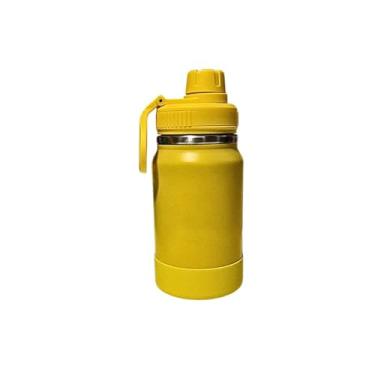 Imagem de Garrafa Térmica Infantil 350ml, Duplo Isolamento Térmico 24h, Tampa de Segurança, Antivazamento, Base Antiderrapante (Amarelo)
