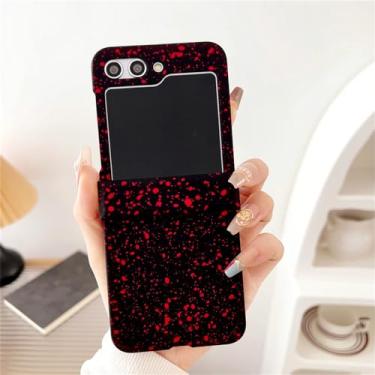 Imagem de Star Matte Feel Phone Case para Samsung Galaxy Z Flip 5 3 4 W23 Filp Hard PC Capa de proteção total, vermelho, para Samsung Z Flip 5