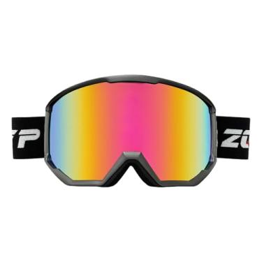 Imagem de YMTSGEQ Óculos de esqui, antiembaciamento OTG para neve/snowboard para homens e mulheres, 100% de proteção UV400 (armação preta alça preta - lente vermelha gradiente Revo (Vlt 10%))