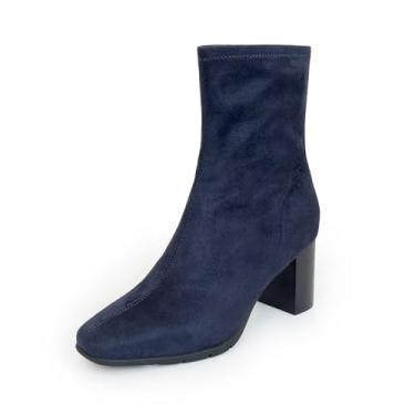Imagem de Aerosoles Bota feminina Miley cano médio, Camurça sintética azul-marinho, 6 Wide