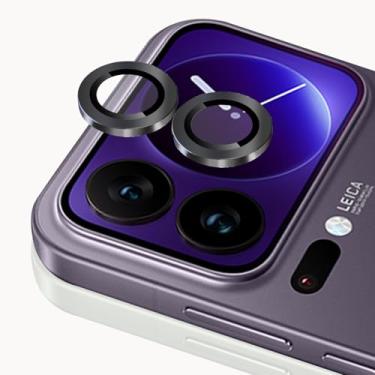 Imagem de Luchantle Pacote com 2 protetores de lente de câmera Xiaomi Pro Max 5G, protetor de tela de vidro temperado 9H, acessórios de decoração de anel de metal (preto)