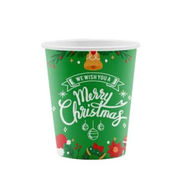 Imagem de Copos de papel de Natal, adereços de papel para fotos, conjunto de utensílios de mesa de Natal, copo descartável, decoração de festa Papai Noel (255 g - 5)