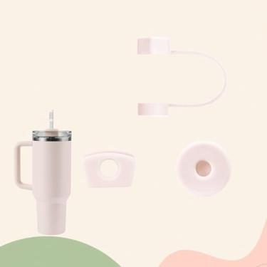 Imagem de Os topos de palha de silicone são compatíveis com o conjunto de acessórios Stanley Cup para copos de 2,0, 850 g/1,134 g com tampa de palha Stanley (pacote com 1, quartzo rosa)