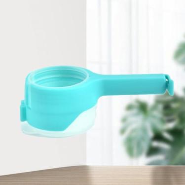 Imagem de Pacote com 1 clipe de selagem azul grande para saco de alimentos com bico de despejo, hermético para organização de armazenamento de alimentos de cozinha