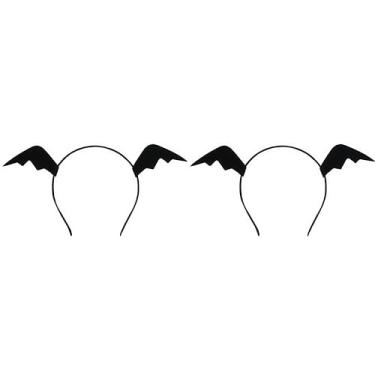 Imagem de Bandanas de cabelo femininas com asas de morcego para Halloween, preto, asas de diabo, faixa de cabelo gótica, para filha, tema de Halloween, acessórios de decoração de festa, acessórios para adultos