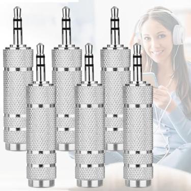 Imagem de Adaptador estéreo macho de 3,5 mm para fêmea de 6,35 mm, conversor de conector de áudio de cobre puro para fones de ouvido, amplificador, alto-falante – adaptador de fone de ouvido de 1/20.3 cm para 1