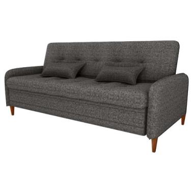 Imagem de Sofa Cama 2 Lugares 206 Cm Donna Linho Vancouver E484 Chumbo Milani St