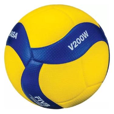 Imagem de Bola de Vôlei Mikasa V200W Amarelo e Azul-Unissex