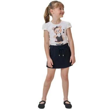 Imagem de CONJUNTO INFANTIL BLUSA COTTON URSINHA SHORT-SAIA MOLEVISCO-Feminino