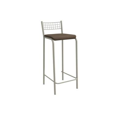 Imagem de Banqueta De Cozinha Gênova 1b705nk Aço 1 Un Niquel-suede Cappuccino - Kappesberg