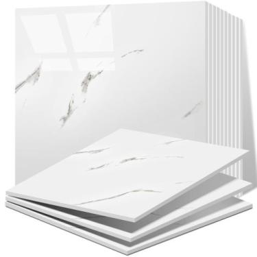 Imagem de Vieshful, 20 peças de azulejos Peel & Stick Marble Backsplash, 30 cm