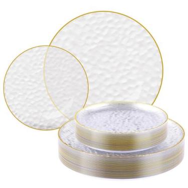 Imagem de Conjunto de pratos de plástico transparente FOCUSLINE, 60 peças, 18 cm